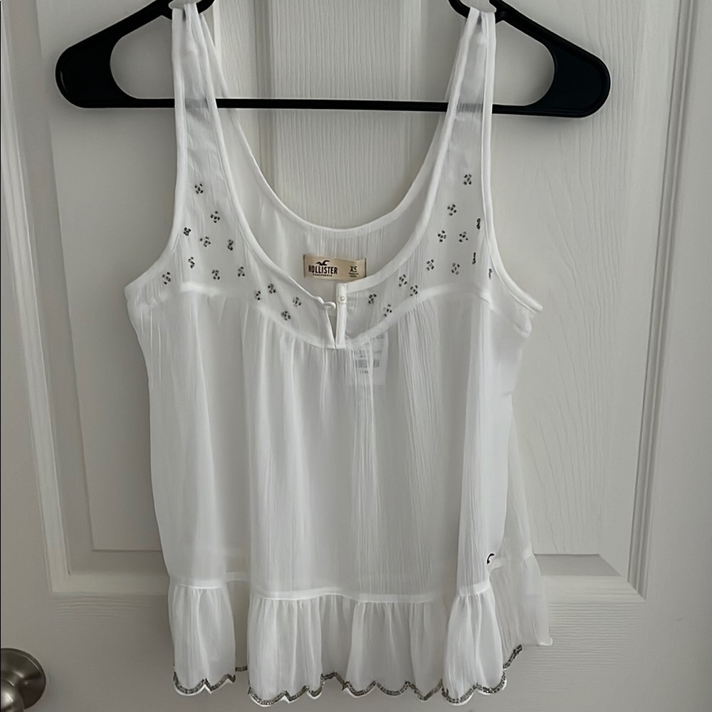 Hollister White Sleeveless Top, XS